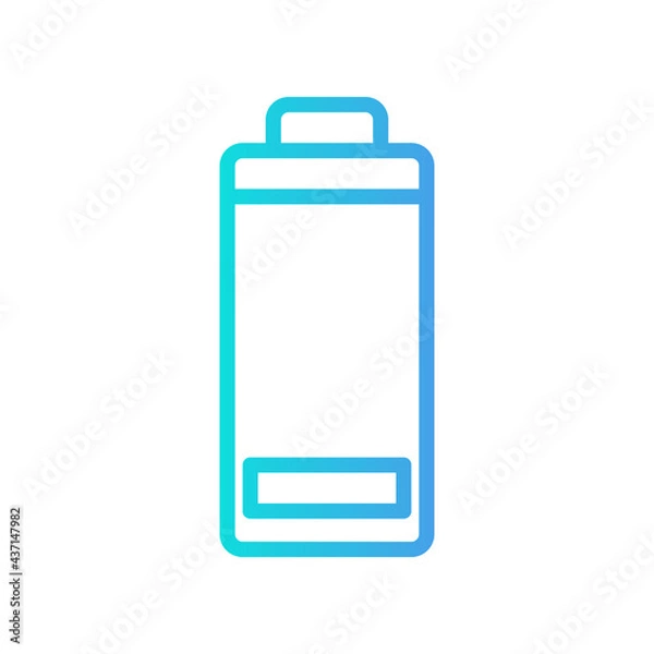 Fototapeta Low Battery icon vector illustration in gradient style about multimedia for any projects
