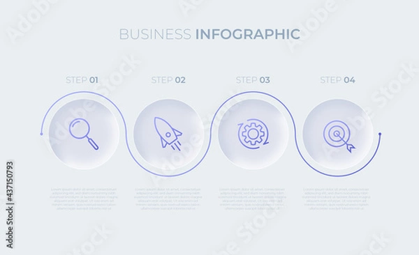 Obraz Presentation business infographic template with four options Premium Vector