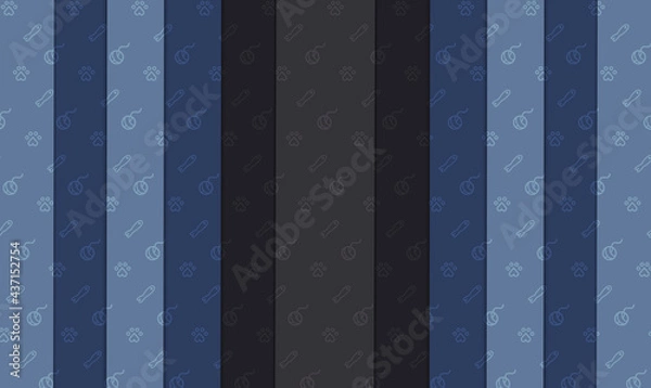 Obraz Striped blue background / cat pattern