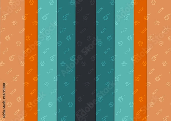 Obraz Striped background blue & orange/ cat pattern