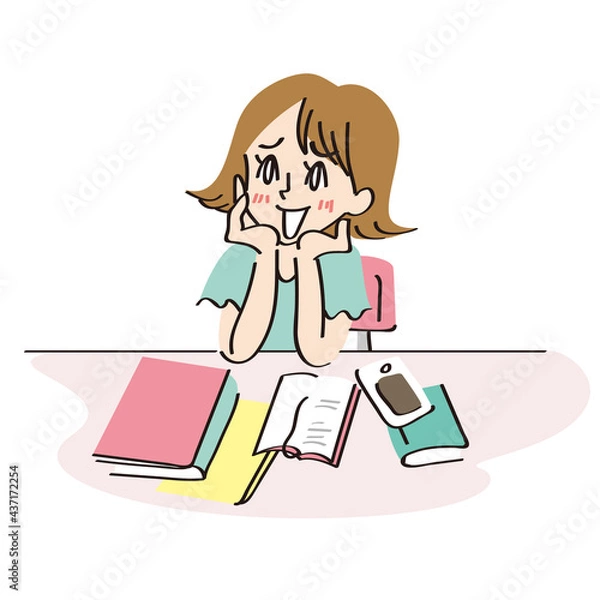 Fototapeta 楽しいことを想像する女性