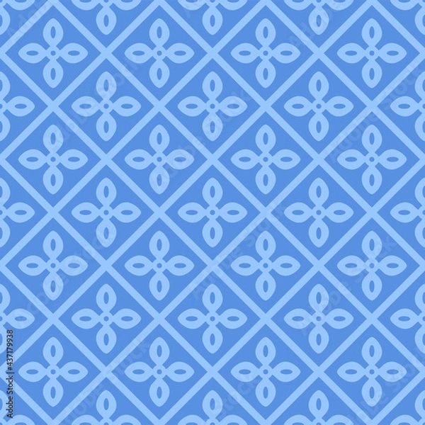 Fototapeta Japanese Round Petal Flower Mosaic Vector Seamless Pattern