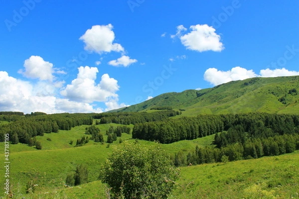 Obraz landscape with mountains and clouds
