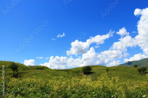 Obraz landscape with blue sky and clouds