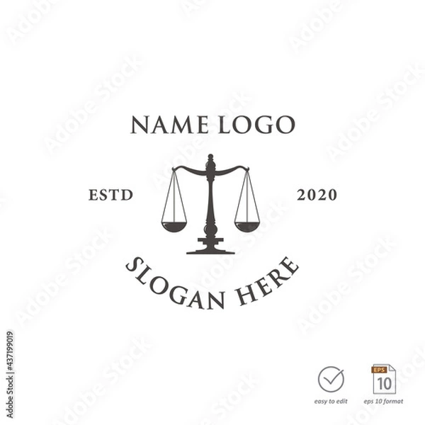 Fototapeta attorney and law logo.modern design.abstract style.vector illustration	