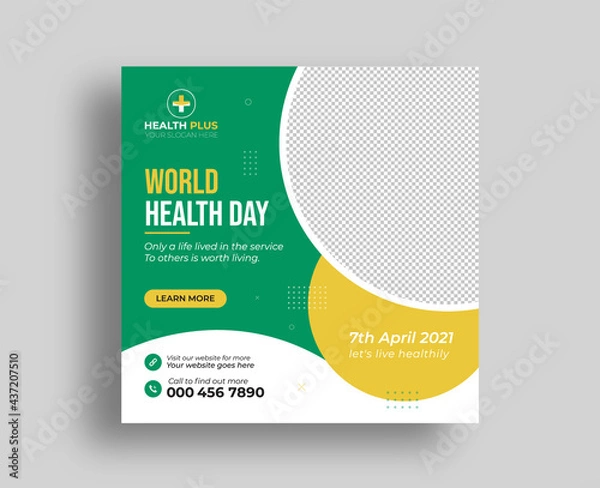 Obraz World health day social media post and web banner template