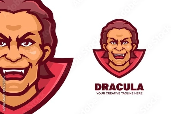 Fototapeta Vampire Dracula Mascot Character Logo Template