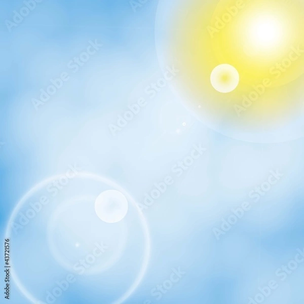 Fototapeta clear sky with clouds and sun