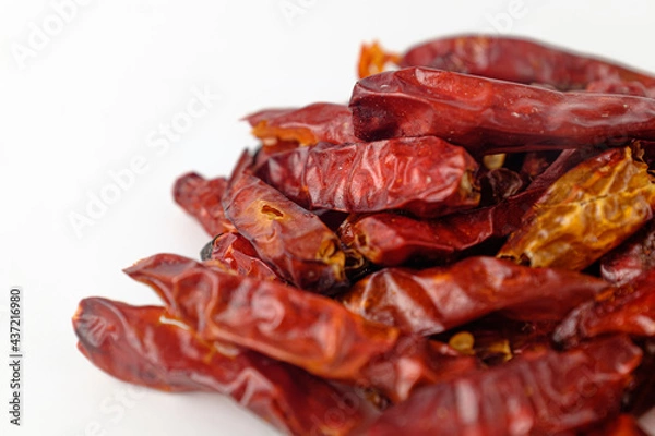 Obraz dried red pepper on a white background