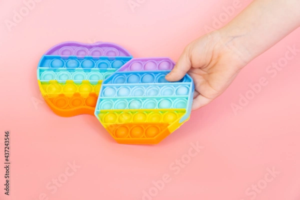 Obraz colorful silicone antistress sensory toy fidget push pop it
