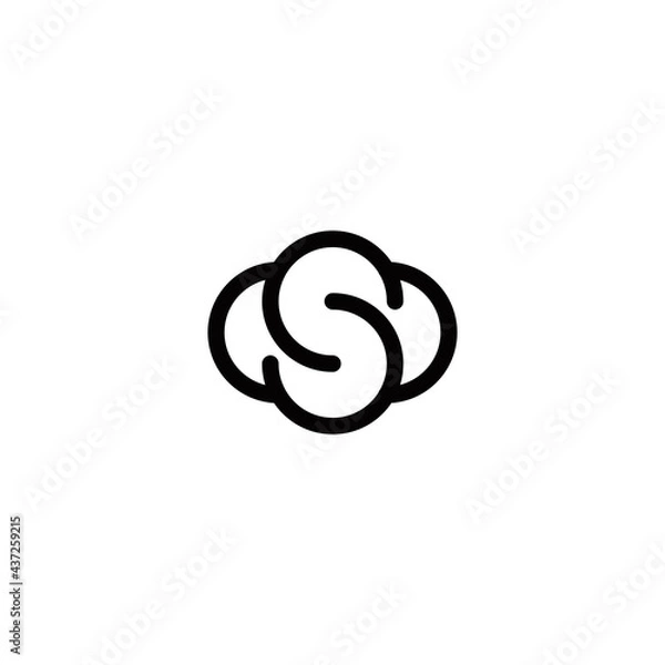 Fototapeta s initial cloud logo design vector template