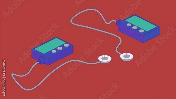 Obraz Isometric vector illustration of insulin pump.