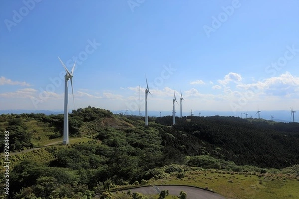 Fototapeta 青山高原の風車群