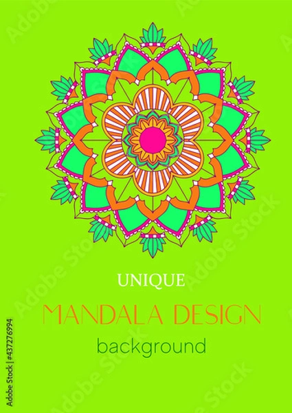 Obraz An unique mandala vector art for use. Eye catching mandala design for using in background, poster, banner or print.