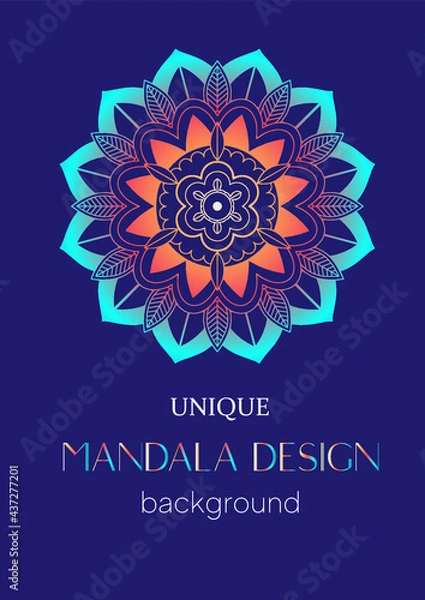 Obraz An unique mandala vector art for use. Eye catching mandala design for using in background, poster, banner or print.