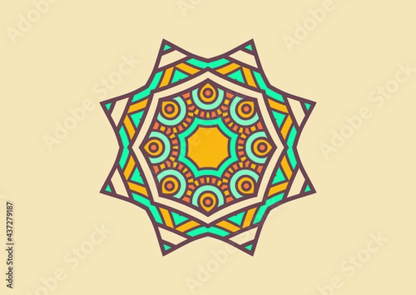 Obraz An unique mandala vector art for use. Eye catching mandala design for using in background, poster, banner or print.