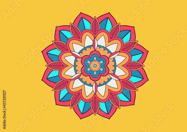 Obraz An unique mandala vector art for use. Eye catching mandala design for using in background, poster, banner or print.