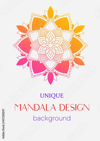 Obraz An unique mandala vector art for use. Eye catching mandala design for using in background, poster, banner or print.