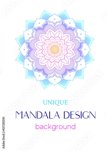 Obraz An unique mandala vector art for use. Eye catching mandala design for using in background, poster, banner or print.