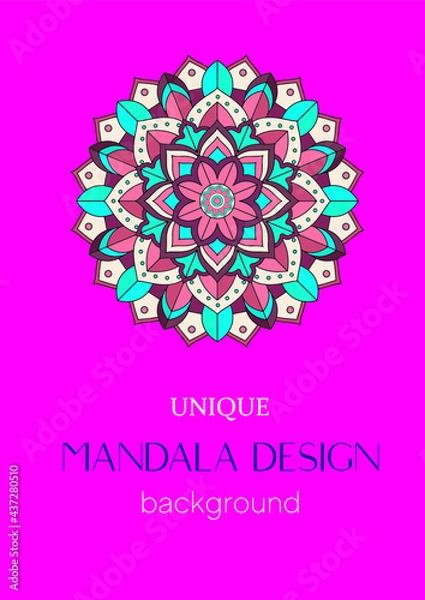 Obraz An unique mandala vector art for use. Eye catching mandala design for using in background, poster, banner or print.