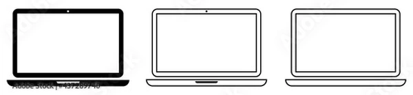 Obraz Laptop flat icon set. Vector illustration