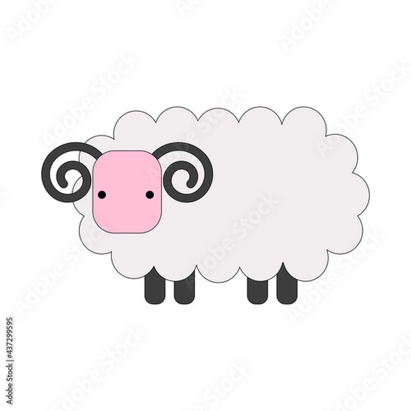 Fototapeta Simple ram. Color vector illustration on white background.