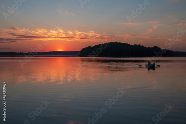 Obraz sunset on the lake