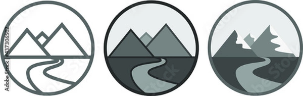 Obraz simple logo of mountains, nature, small tattoo