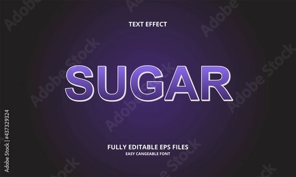 Obraz sugar style editable text effect