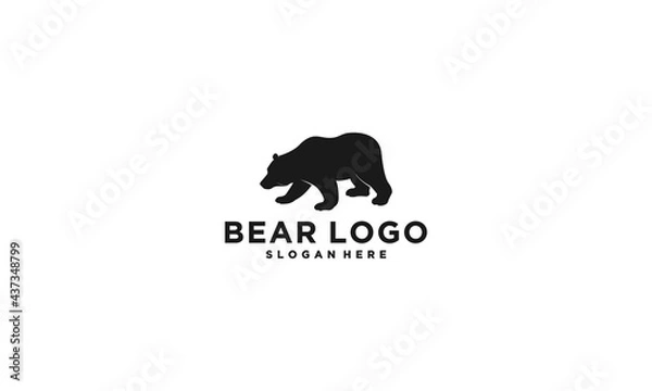 Obraz black bear logo on white background    