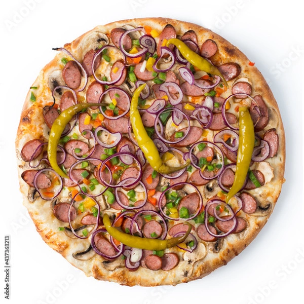 Obraz pizza on a white background
