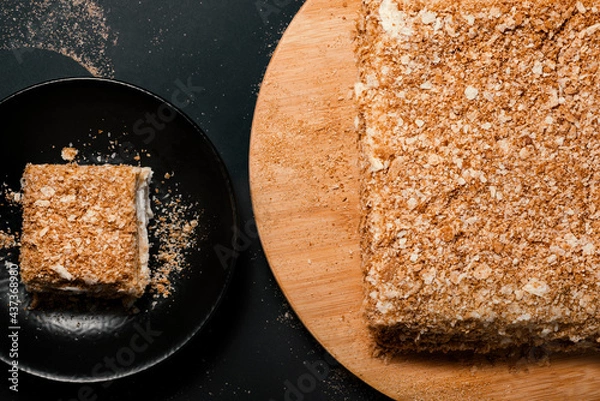 Obraz Honey cake with a slice