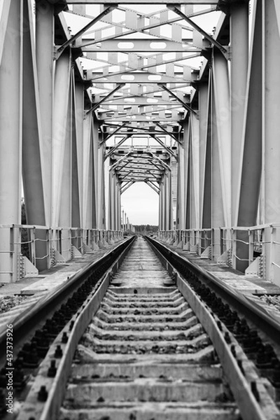 Fototapeta railway bridge in the country