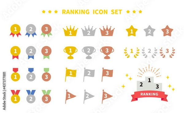 Fototapeta ランキング　アイコン　金銀銅　セット