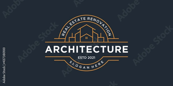 Obraz Set of building architecture emblem collection, real estate logo design symbols for your branding, company and business.