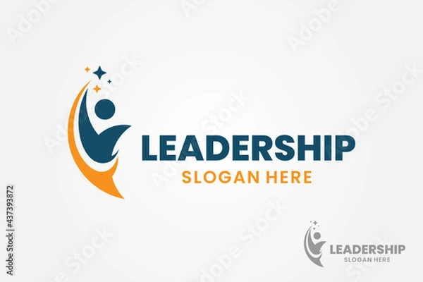 Obraz Success people logo template design. Leadership logo concept. Healthy life vector illustration.