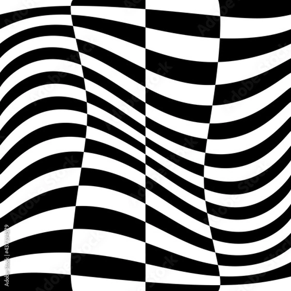 Fototapeta 20x4 race flag pattern. Black and white race twisted rectangles. Checkered race flag ornament.