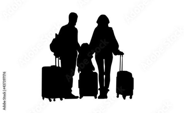Obraz Vacation. People with suitcases 