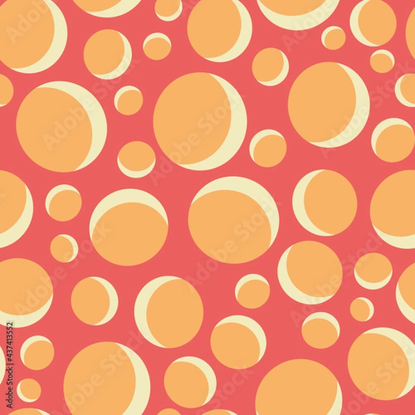 Fototapeta Retro colored dots vector seamless repeat pattern print background