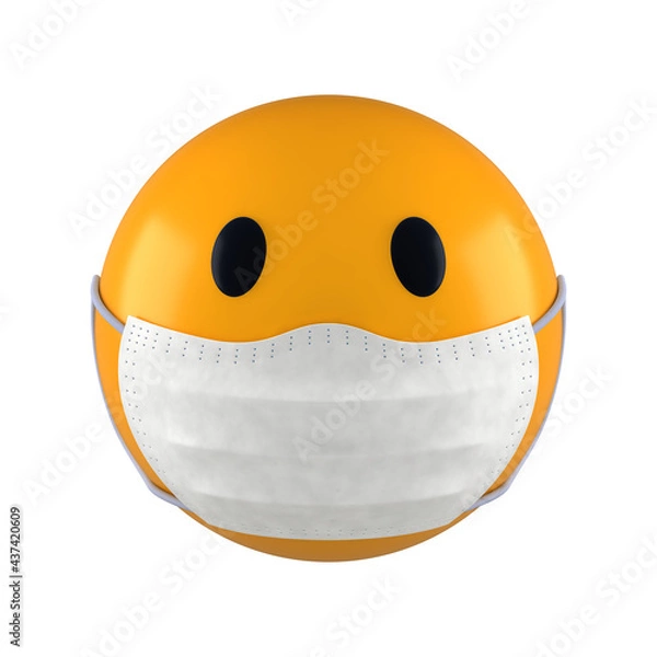 Obraz Smiley sphere with antivirus mask