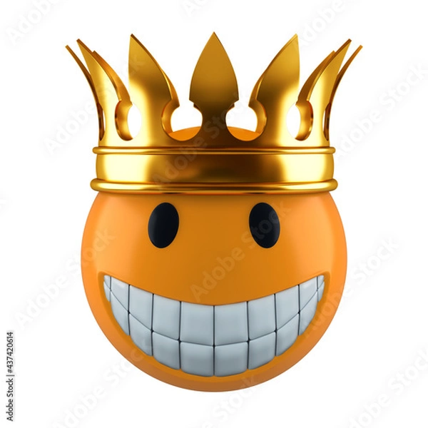 Fototapeta Smiley sphere with golden crown