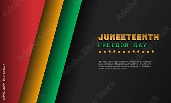Fototapeta Happy Juneteenth Independence Day. Freedom or Emancipation day background design