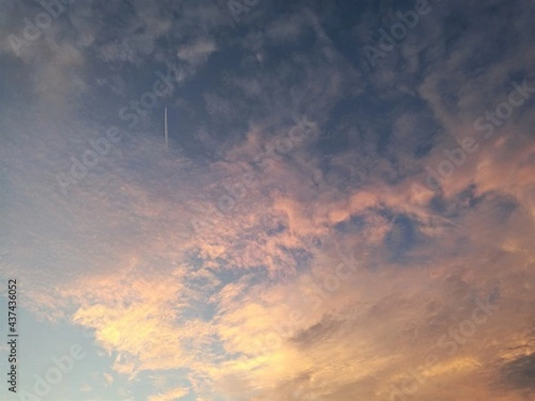 Obraz sunset sky with clouds