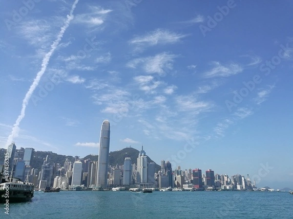 Obraz city skyline and harbor