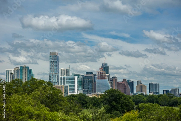 Fototapeta Austin Skyline from Zilker with Negative Space