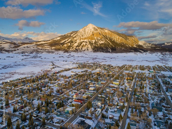 Obraz Crested Butte Winter Alpenglow