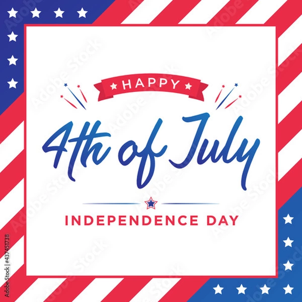 Fototapeta Party In The USA, 4th of July Banner, Fourth of July, Holiday Banner, Independence Day Background, July 4th Background, 4th of July Background, Parade Background, Patriotic Banner Vector