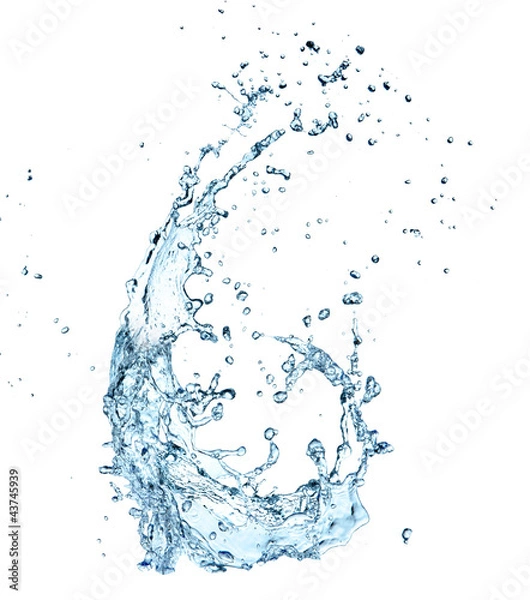 Fototapeta Water splash over white