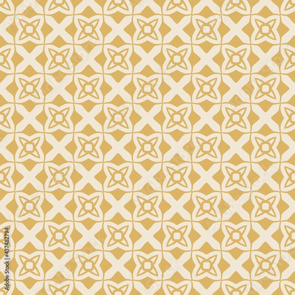 Fototapeta Background pattern simple geometric ornament on gold background, wallpaper. Seamless pattern, texture