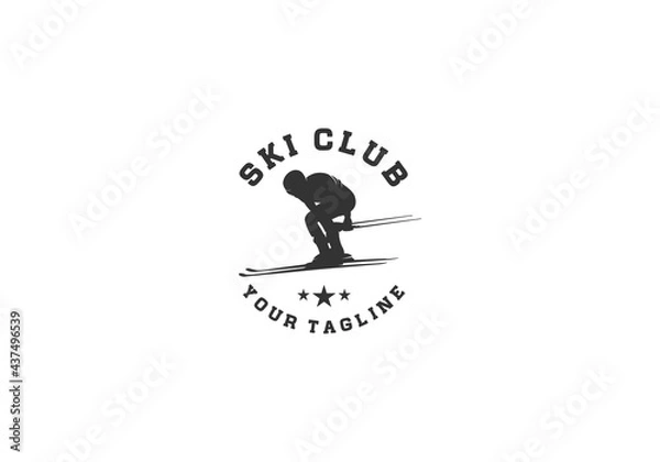 Obraz ski club logo on white background
